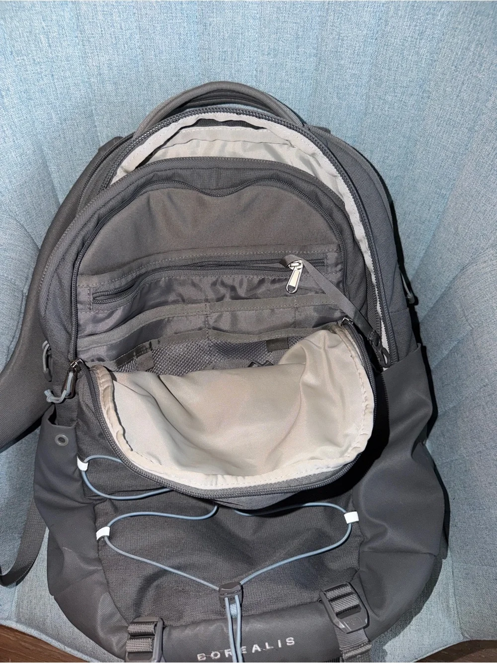 The North Face Borealis Backpack in Black with Gray Accents